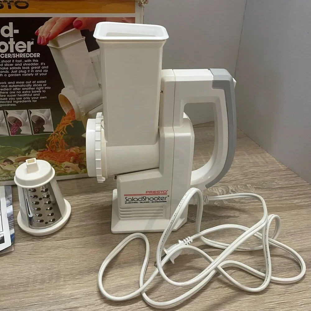 Vintage Presto Salad Shooter Electric Slicer Shredder 02910 Original Box Tested